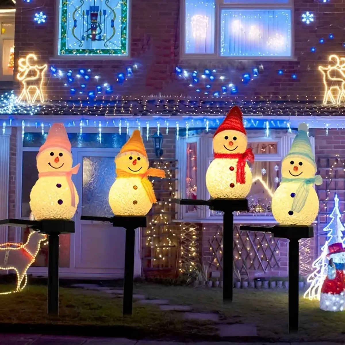 Outdoor Power For Xmas Lights - Led boneco de neve solar jardim