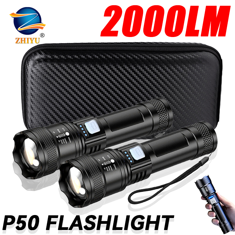 Outdoor Power Usb - Lanterna tática led 2000lm, recarregável por
