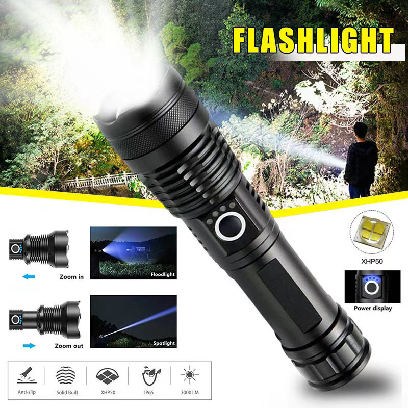 Outdoor Power Usb - Alta potência xhp70 lanterna led USB-C