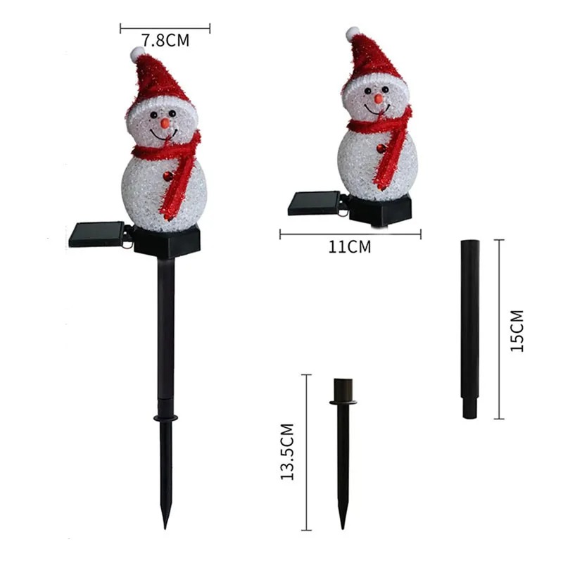 2 led boneco de neve luz solar - Outdoor Power For Xmas Lights avaliação e preço