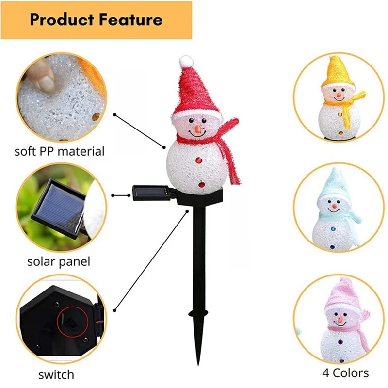 2 led boneco de neve luz solar - Outdoor Power For Xmas Lights avaliação e preço