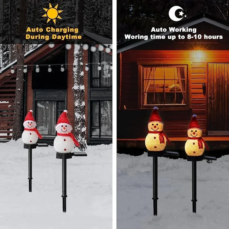 2 led boneco de neve luz solar - Outdoor Power For Xmas Lights avaliação e preço