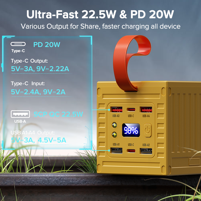QOOVI-Power Bank com grande ca - Xiaomi Outdoor Power Supply avaliação e preço