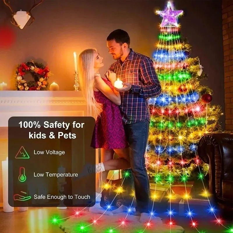 Luzes de Fada em Cascata com 2 - Outdoor Power For Xmas Lights avaliação e preço