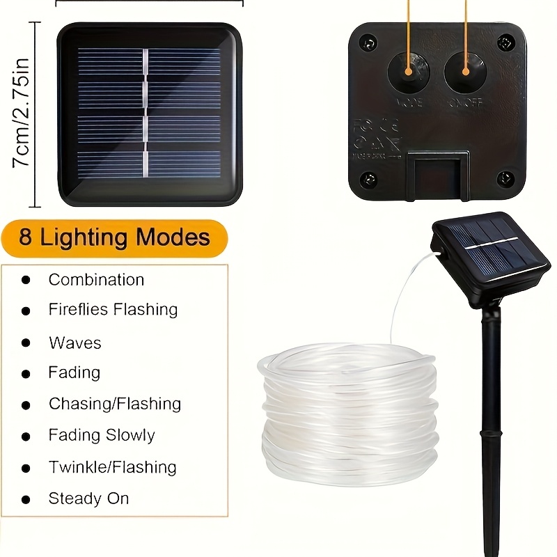 Corda solar de luz, 8 modos, à - Outdoor Power For Xmas Lights avaliação e preço